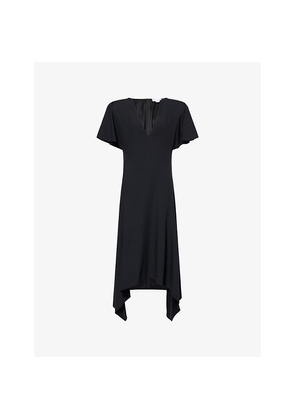 Womens Stella Mccartney Relaxed-Fit V-Neck Woven Midi Dress