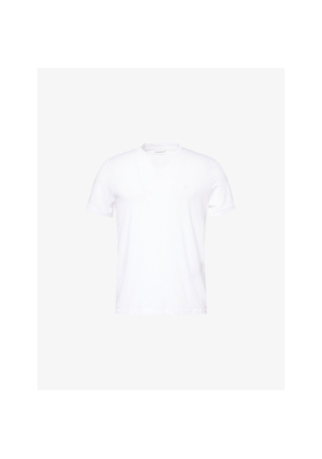 Mens Emporio Armani Embroidered Crewneck Cotton-Jersey T-Shirt
