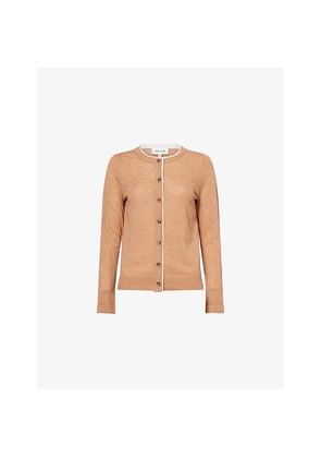 Womens Me And Em Contrast-Trim Merino-Wool and Cashmere Cardigan