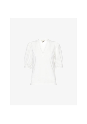 Womens Me And Em Puff-Sleeve Stretch-Cotton T-Shirt