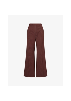 Womens Me And Em Pinstripe Kick Flare-Leg Woven Trousers