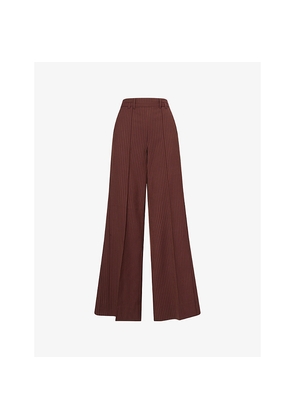 Womens Me And Em Pinstripe Wide-Leg Woven Trousers