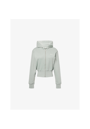 Womens Adanola Cinch Hem Full-Zip Cotton-Jersey Hoody