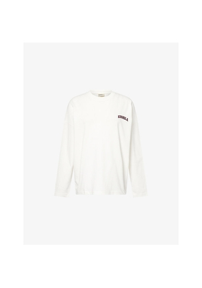 Womens Adanola Varsity Drop-Shoulder Cotton-Jersey Sweatshirt