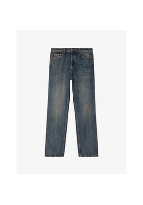 Mens The Kooples Faded-Wash Straight-Leg Denim Jeans