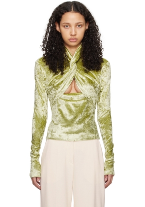 Nanushka Green Iride Long Sleeve T-Shirt