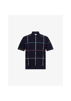 Mens Paul Smith Check-Print Short-Sleeves Cotton-Knit Polo Shirt