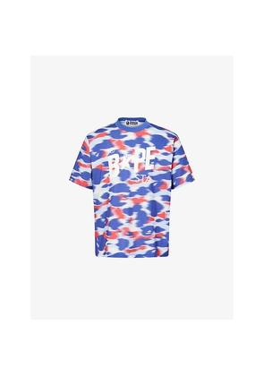 Mens A Bathing Ape Camo Logo-Print Cotton T-Shirt
