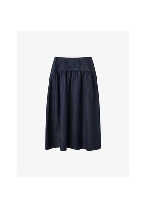 Womens Whistles High-Rise A-Line Denim Midi Skirt