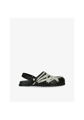 Mens Rick Owens Megalace Granola Leather Mules