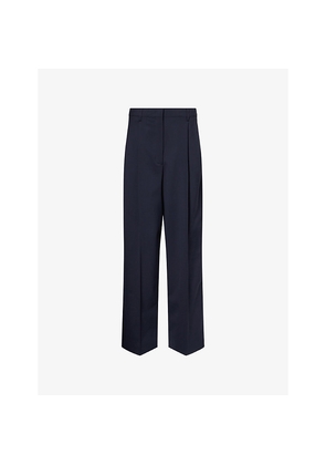 Womens Miu Miu Tailored Straight-Leg Wool-Blend Trousers