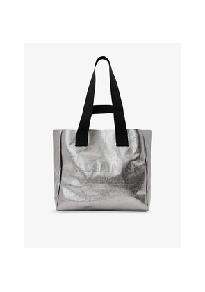 Womens Allsaints Izzy Metallic-Leather Tote Bag