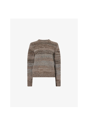 Womens Maison Margiela Round-Neck Mottled-Knit Wool-Blend Jumper
