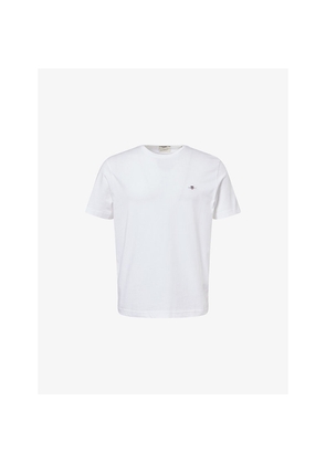 Mens Gant Shield Embroidered-Logo Cotton T-Shirt