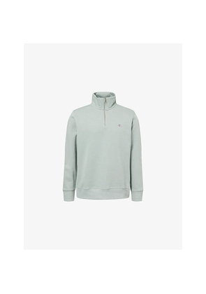Mens Gant Shield Embroidered-Logo Cotton-Blend Sweatshirt