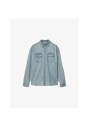Mens Allsaints Gribbs Faded Denim Shirt