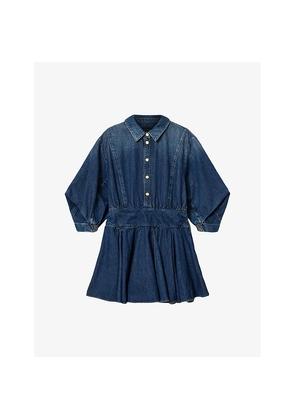 Womens Allsaints Arlo Button-Down Denim Mini Dress