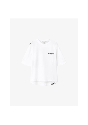Womens Allsaints Swoop Amelie Brand-Print Cotton-Jersey T-Shirt