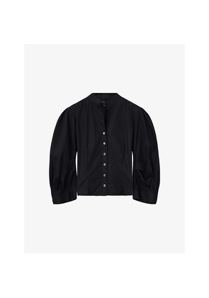 Womens Allsaints Maud Stand-Collar Cotton Shirt