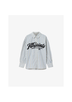 Womens Allsaints Adrianne Logo-Print Woven Shirt