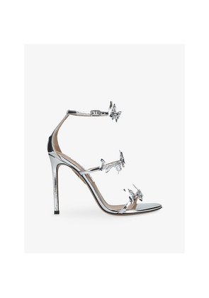 Womens Aquazzura Papillon Leather Heeled Sandals