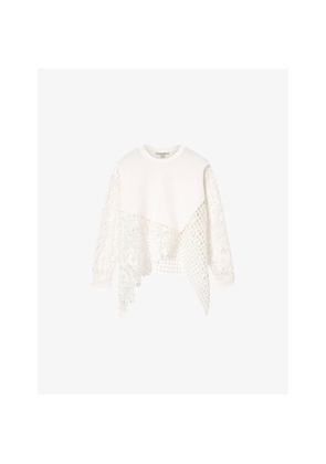 Womens Allsaints Malorie Panelled Cotton and Lace Top