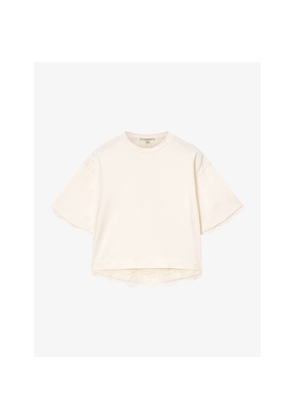 Womens Allsaints Nia Lace-Trim Cotton-Blend T-Shirt