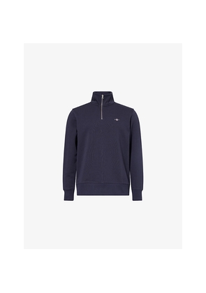 Mens Gant Shield Embroidered-Logo Cotton-Blend Sweatshirt