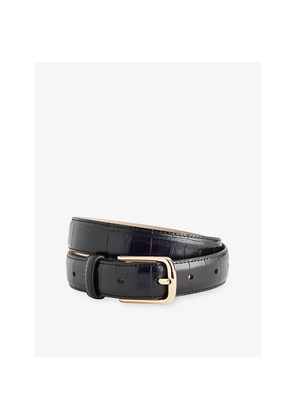 Womens The Frankie Shop Dione Mock-Croc Leather Belt