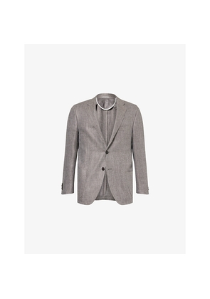 Mens Corneliani Herringbone Notch-Lapel Linen-And-Wool Jacket
