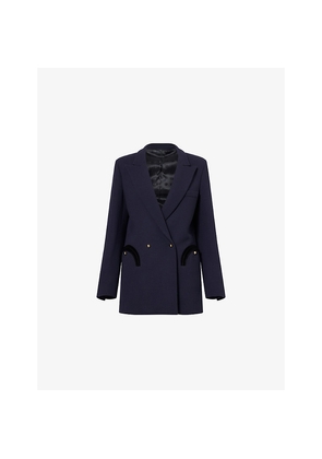 Womens Blaze Milano Everyday Double-Breasted Wool Blazer