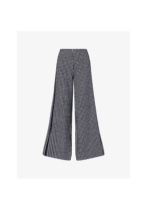 Womens Me And Em Textured Wide-Leg Jacquard-Jersey Trousers