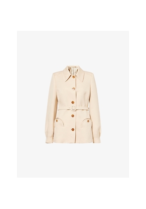 Womens Blaze Milano Paint Belted Woven Jacket