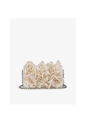 Womens Christian Louboutin Bettina Rose-Embroidered Silk Clutch Bag