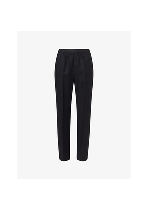 Womens Maison Margiela Pleated Straight-Leg Wool Trousers