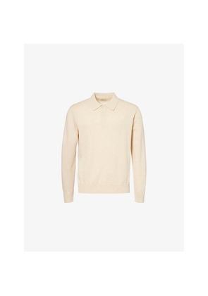 Mens Gant Regular-Fit Embroidered-Logo Cotton-And-Linen Polo Shirt