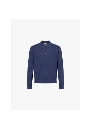 Mens Gant Regular-Fit Embroidered-Logo Cotton-And-Linen Polo Shirt