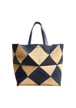 Puzzle Fold Diamond XXL Tote in raffia