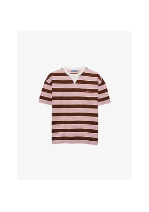 Womens Prada Bayadere Striped Lisle Cotton-Jersey T-Shirt