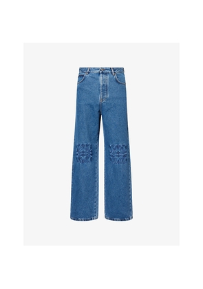 Mens Loewe Logo-Anagram Baggy Denim Jeans