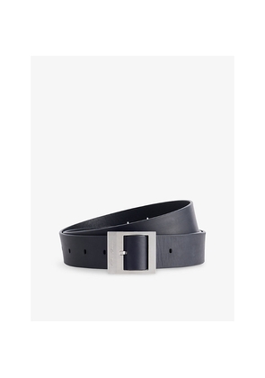 Mens Rick Owens Stooges Branded-Buckle Leather Belt