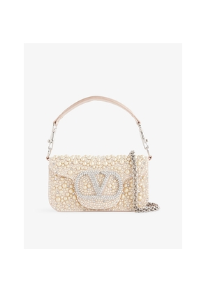 Womens Valentino Garavani Locò Small Embellished Satin Shoulder Bag