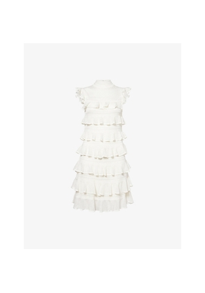 Womens Zimmermann Luna Lace Frill Knitted Mini Dress