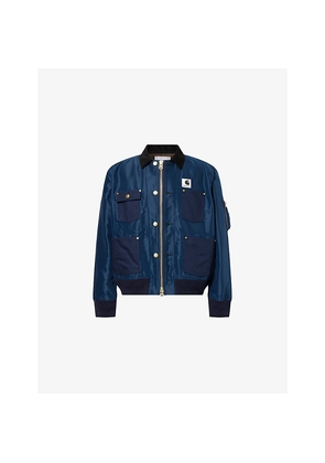 Mens Sacai x Carhartt WIP Logo-Patch Canvas Jacket