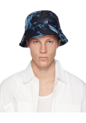 Dries Van Noten Black & Blue Printed Bucket Hat