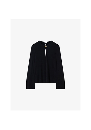 Womens Joseph Fabiola Cut-Out Long-Sleeve Jersey Top