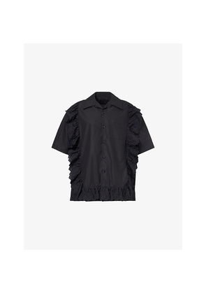 Mens Simone Rocha Pillowcase Embroidered-Trim Cotton Shirt