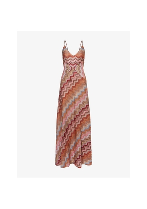 Womens Missoni Chevron-Print Halter-Neck Knitted Maxi Dress