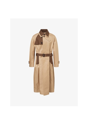 Mens Sacai Layered Collar Cotton Gabardine Coat