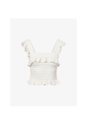 Womens Zimmermann Luna Lace Frill Knitted Cami Top